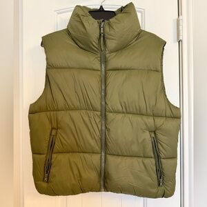 Old Navy Olive Water-Repellent Jacket, Puffer Vest